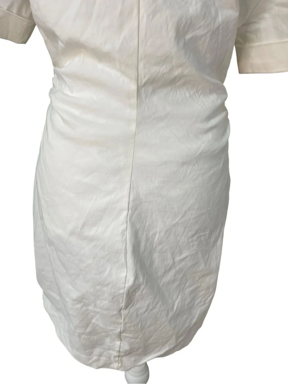 Zara Linen Blend Cut-Out Mini Dress White